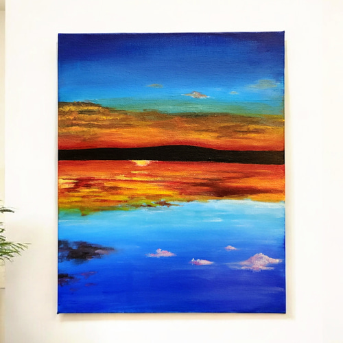 夕焼けと海 アクリル画 アート 絵画 Caty 通販 19378368｜Creema