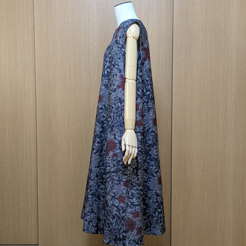 SOLD 着物リメイク ワンピース 大島紬 L〜LL ワンピース さらあお 通販