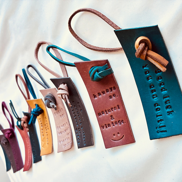 刻印無料•国産革』カラー10色 メッセージタグ ネームタグ 席札 プチ