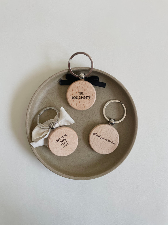 original name tag┃名入れ&送料無料◎お名前キーホルダー　キーリング　名入れ　ネームタグ 木製 6枚目の画像