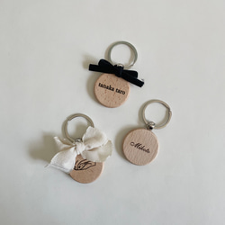 original name tag┃名入れ&送料無料◎お名前キーホルダー　キーリング　名入れ　ネームタグ 木製 7枚目の画像