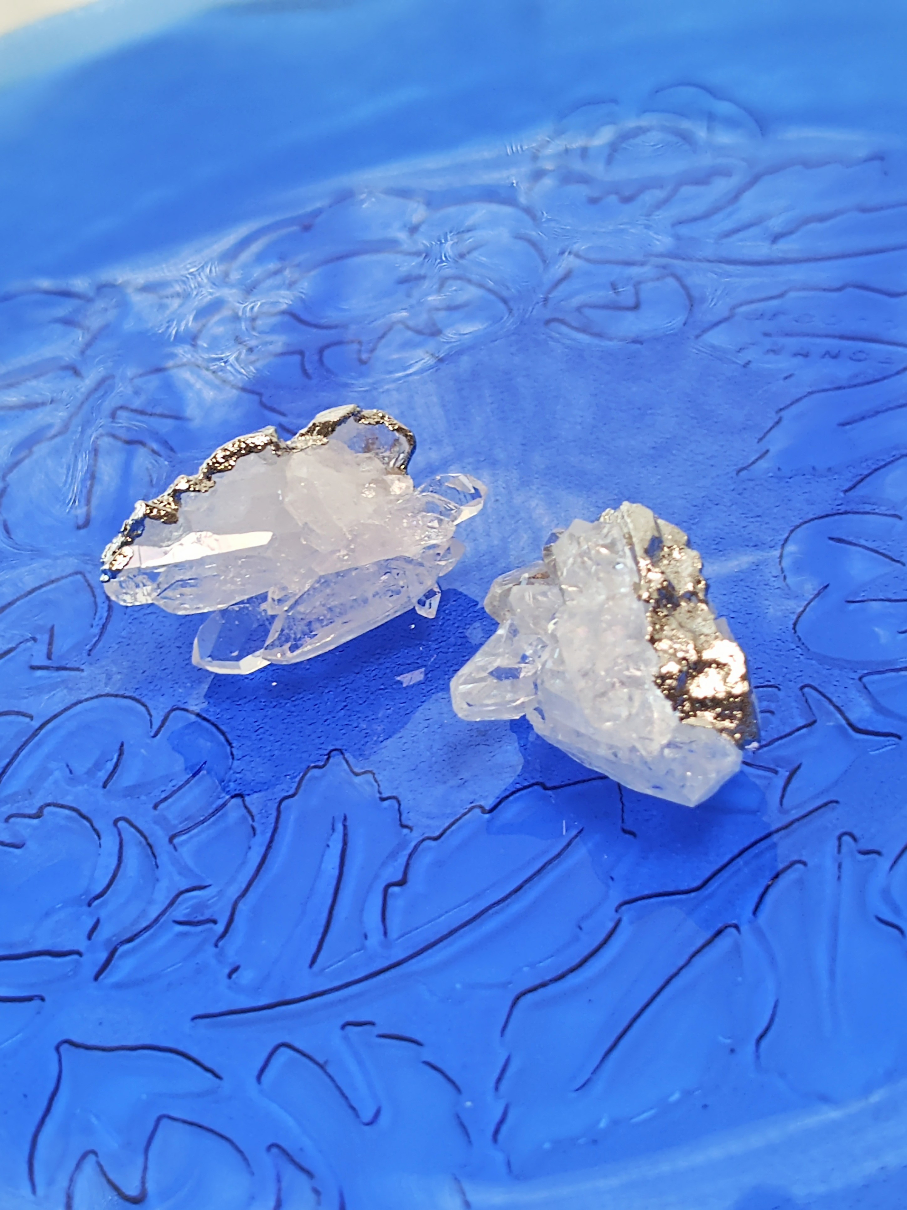 水晶クラスター トマスゴンサガ産アシンメトリーピアス