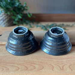 《数量限定・特別価格》ろくべ型茶碗・中　ツヤありいぶし黒　 7枚目の画像