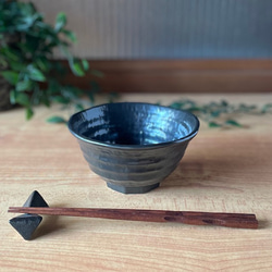 《数量限定・特別価格》ろくべ型茶碗・中　ツヤありいぶし黒　 3枚目の画像