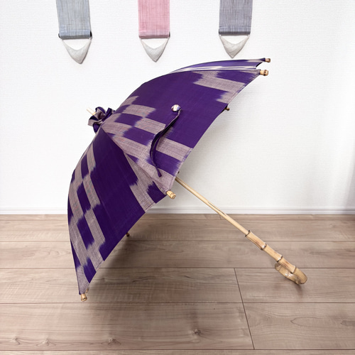 銘仙の着物から作った日傘 炎気 傘・日傘 Lotus*Musashi 通販 19379278