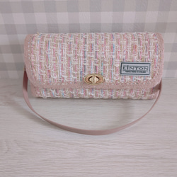 新入荷♡送料無料✳LINTON社製ツイード長財布(ピンク×ブルー) 長財布