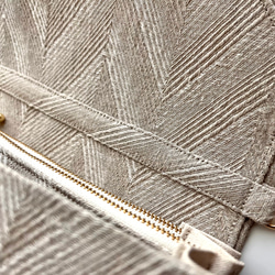 新色グレージュ《 herringbone 》フレンチリネンのジャガード織ヘリンボーン軽やかショルダーバッグ 11枚目の画像