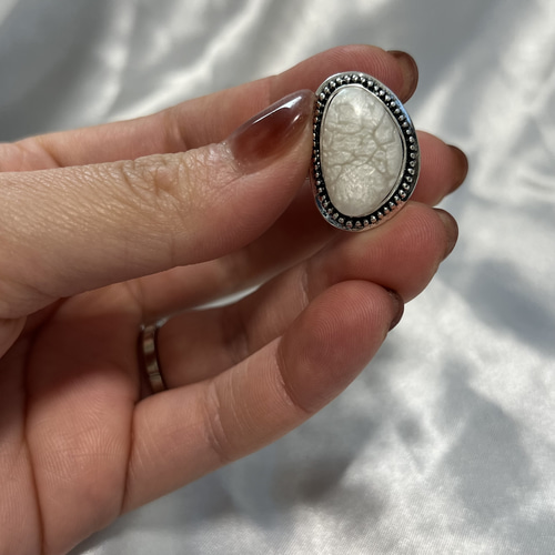 SILVER 925　シルバー　リング　指輪　ホワイト　ストーン　16号 925 シルバーリング 16号 指輪 SILVER 925 シルバー リング 指輪