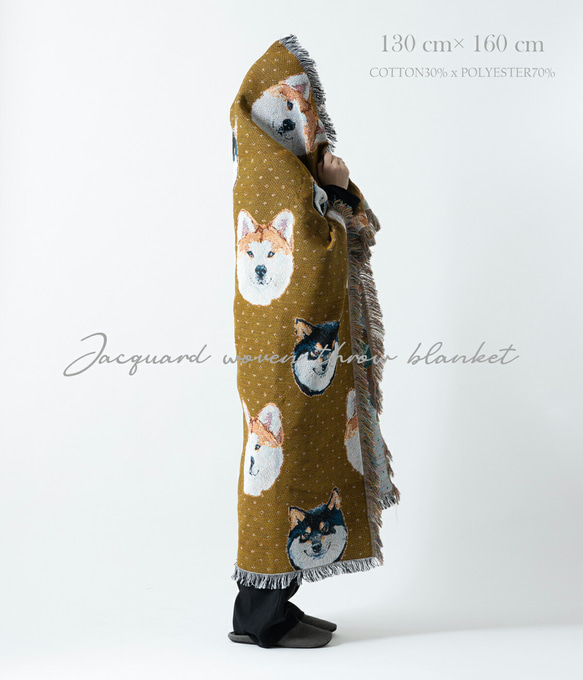 Jubilee 猫犬デザイン ジャガード スローケットラグ 130 x160 cm jubileethrow130160 8枚目の画像