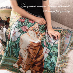 Jubilee 猫犬デザイン ジャガード スローケットラグ 130 x160 cm jubileethrow130160 6枚目の画像
