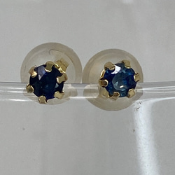 K18YG AU750 18金 天然サファイア スタッドピアス (計0.17ct K18YG AU750 18金 天然サファイア スタッドピアス (計0.17ct
