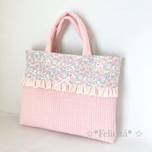 サイズオーダー可】大人気のヌビキルト×リバティ生地の通園・通学