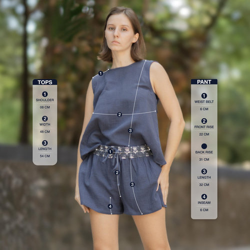 バッククロスtops + ホットパンツセットアップ セットアップ Jonno