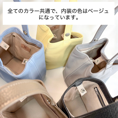 レザー巾着バッグ メンズ レディース 軽量 コンパクト ワンハンドル