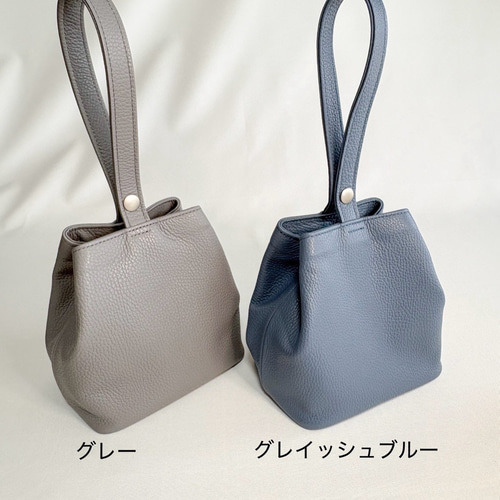 レザー巾着バッグ メンズ レディース 軽量 コンパクト ワンハンドル