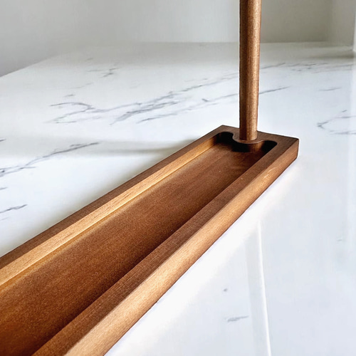 12フック トレイ付き ネックレススタンド 木製ネックレスディスプレイ