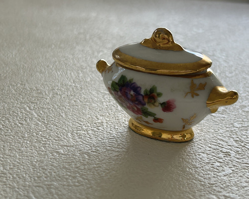 ヴィンテージ リモージュ ミニチュア セット ゼブラ ミニチュア)フランス アンティーク リモージュ 金彩