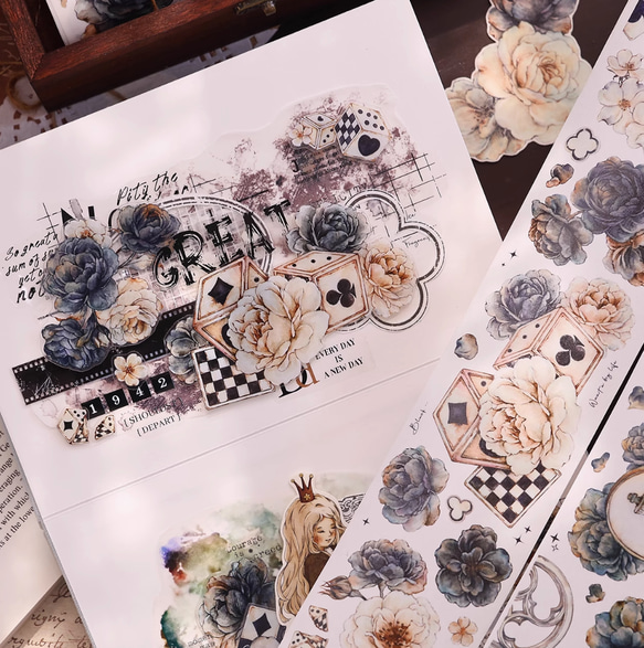 PET 6cm×6m 黑白奕梦 海外マスキングテープ 海外マステ・PETテープの通販