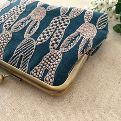 ミナペルホネン　ポンピア　ハンドメイド　がま口　コインケース　ポーチ 4枚目の画像