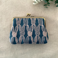 ミナペルホネン　ポンピア　ハンドメイド　がま口　コインケース　ポーチ 2枚目の画像