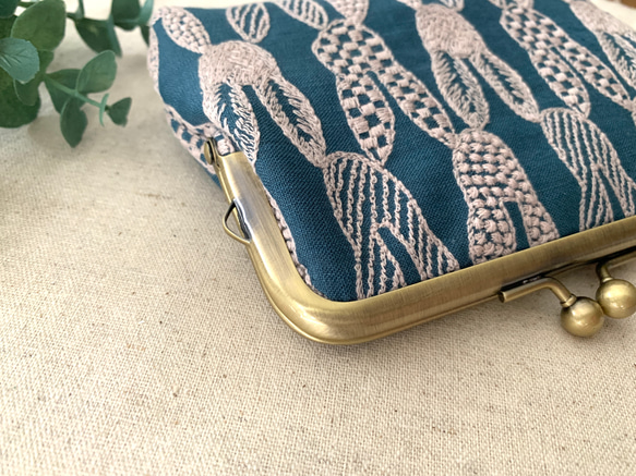 ミナペルホネン　ポンピア　ハンドメイド　がま口　コインケース　ポーチ 3枚目の画像