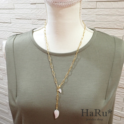 宝石質シェル（天使の羽）☆サージカルステンレスネックレス（5WAY）G 10枚目の画像
