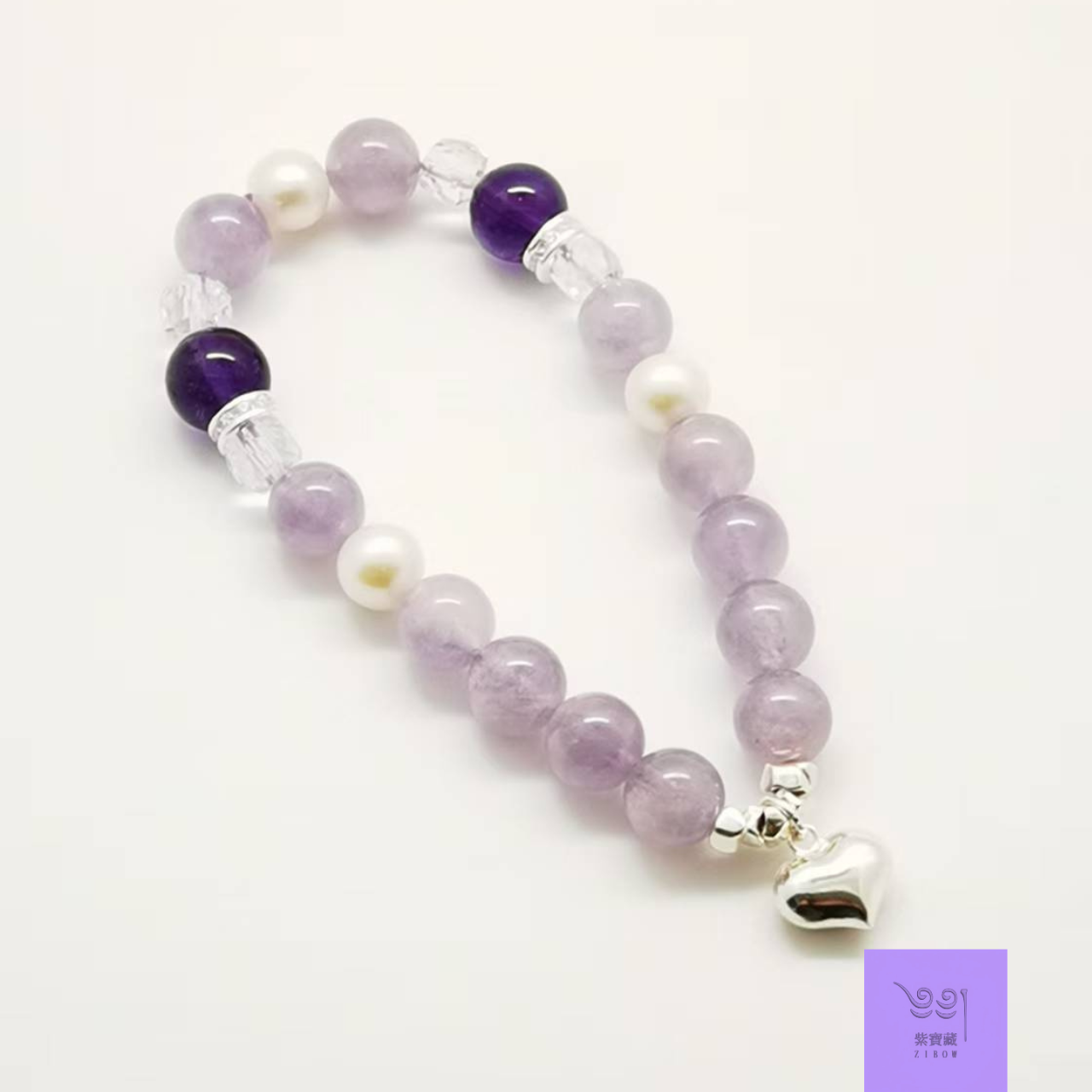 ＊ラベンダー色の静けさに包まれる、やすらぎのブレスレット＊ラベンダーアメジスト・アメジスト・水晶・淡水パール 9,984円