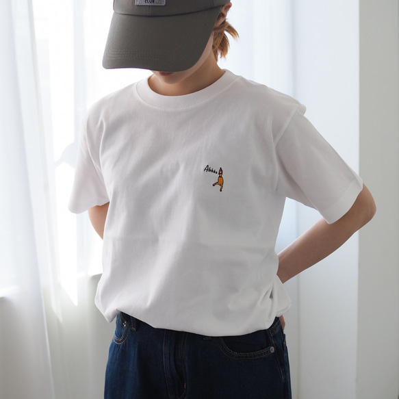 選べる刺繍5種類 半袖Tシャツ【クマ/アヒル/バレリーナ/ナイスクリーム/ターキー】 4枚目の画像