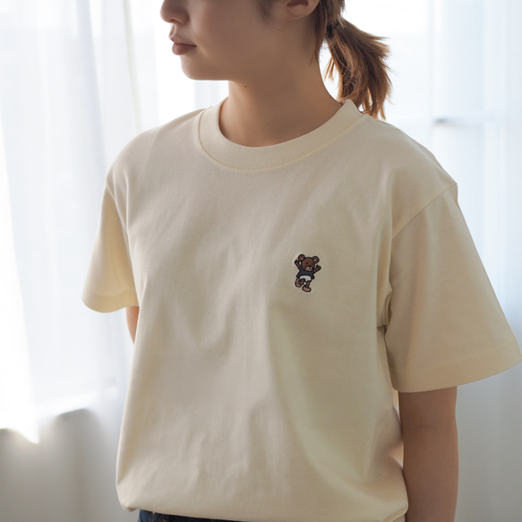 選べる刺繍5種類 半袖Tシャツ【クマ/アヒル/バレリーナ/ナイスクリーム/ターキー】 5枚目の画像