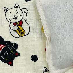 白 黒猫ちゃん ハンドメイド あずきカイロ ホットアイマスク