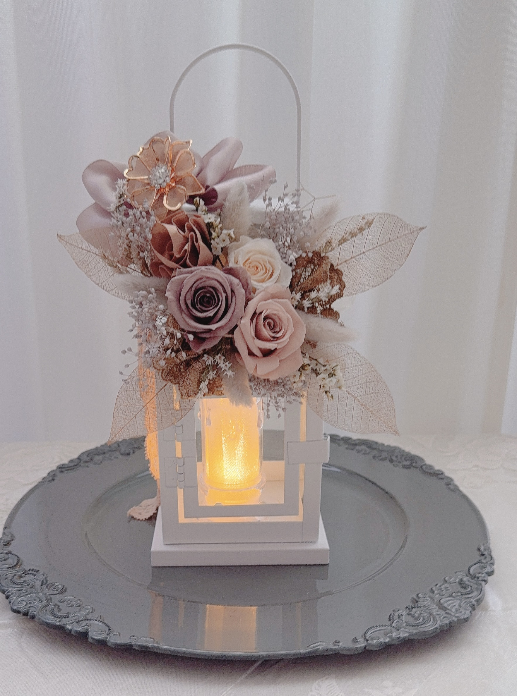 ❤️SALE❤️アンティークライトホワイトブラウンアレンジ