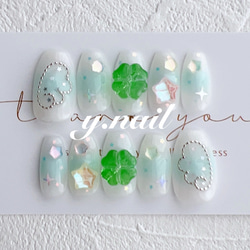 ネイルチップ/羽/クローバー/星/ウィッシュコア/韓国ネイル/ ネイル