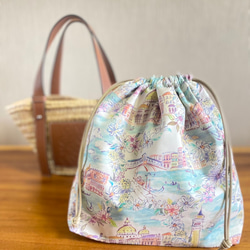 ロエベカゴバッグSサイズ用 巾着 インナーバッグ リバティ ティッシュ