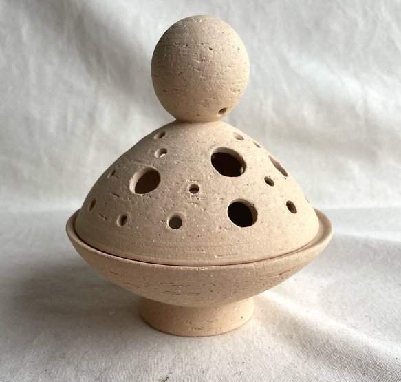 ポプリポット 白 焼き締め ディフューザー・アロマポット mitti