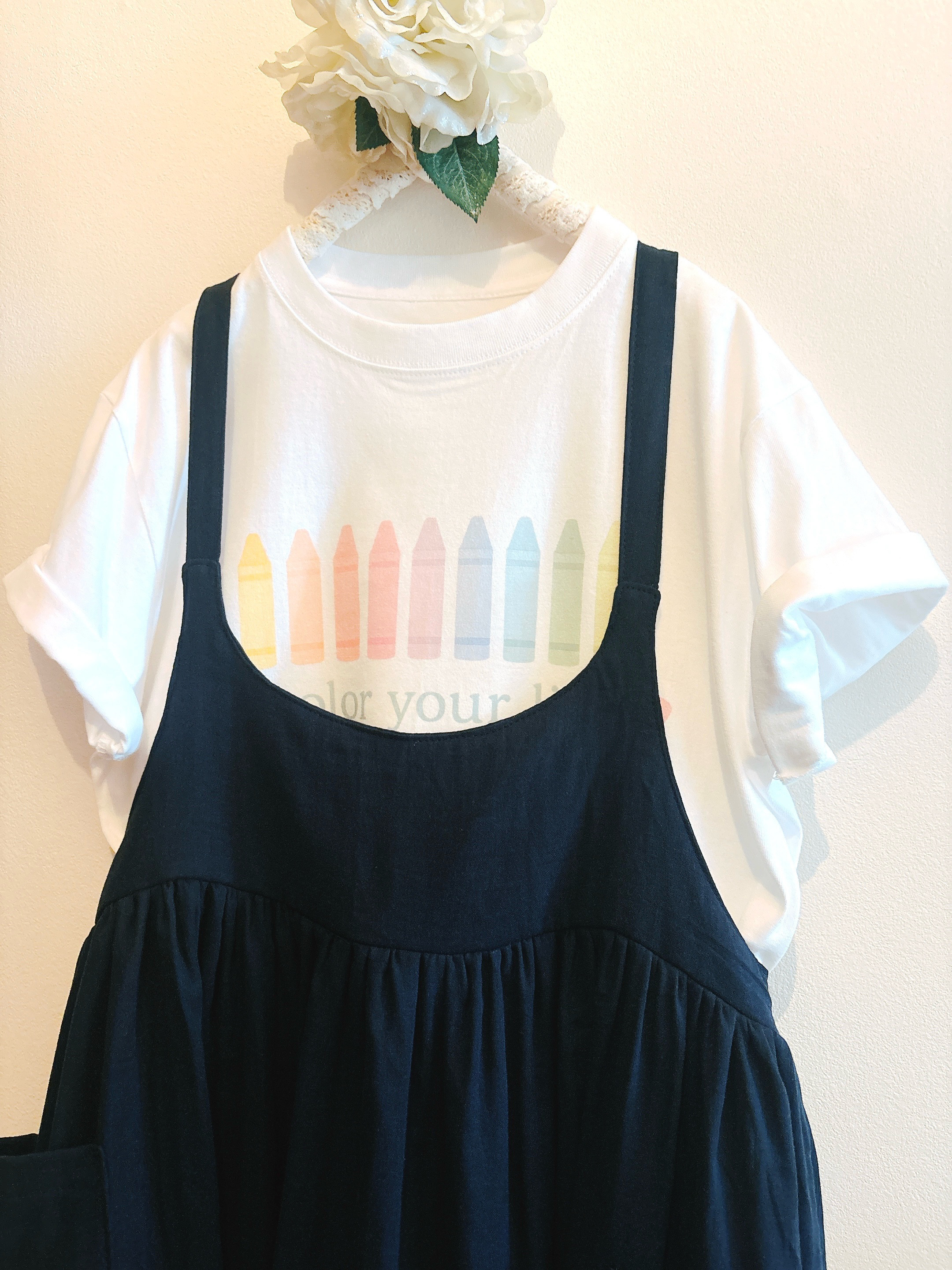 ❤️ 涼しくて気持ちいい ダブルガーゼのボリュームたっぷり エプロンワンピース❤️海(濃紺)❤️お色変更可