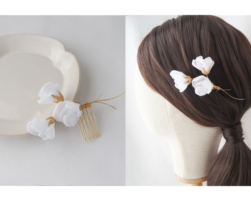 プラム　ヘッドドレス&コーム fleurs 髪飾り ヘアアクセサリー ヘッドドレス ヘアパーツ