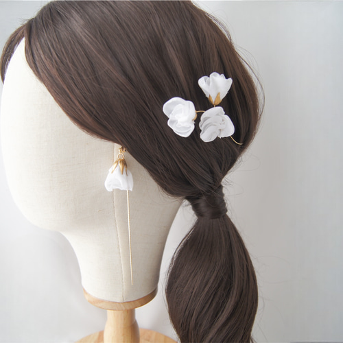 布花のヘアアクセサリー ブライスサイズ fleurs 髪飾り ヘアアクセサリー ヘッドドレス ヘアパーツ コーム