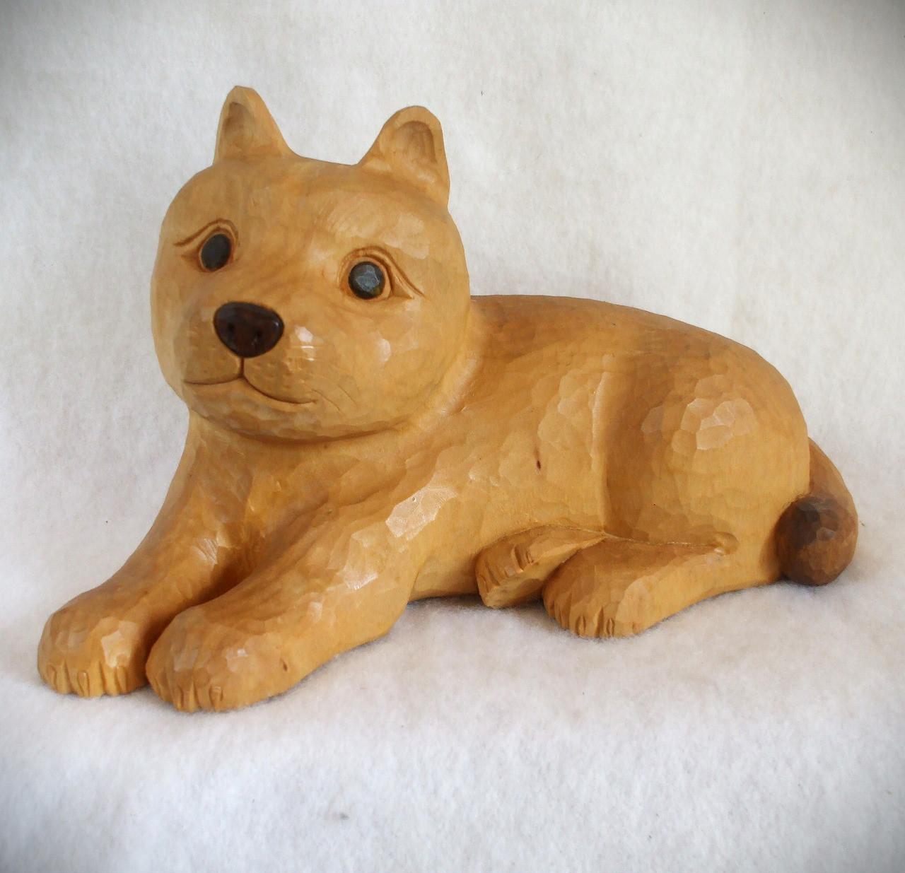 ♪子犬の木彫り置物♪特別提供品♪