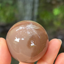 ピーチムーンストーン☆スフィア（丸玉）☆瀧川神社にて浄化☆41.7mm