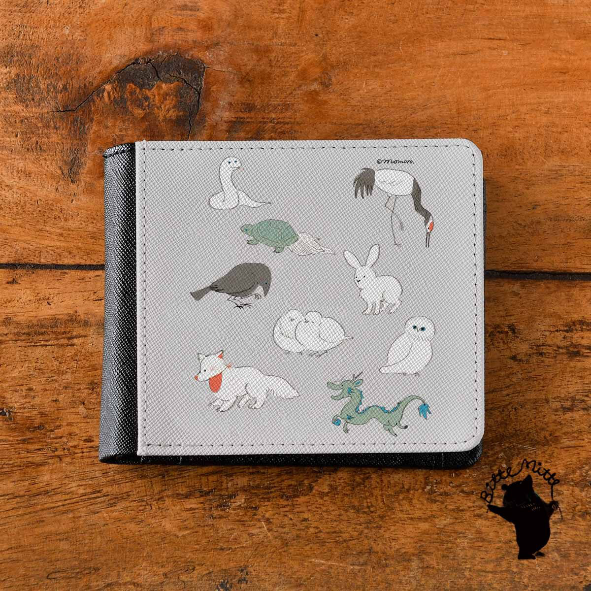 二つ折り財布 かわいい 白蛇