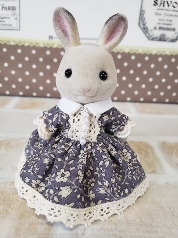 シルバニアファミリー 女の子サイズワンピース ハンドメイド】シルバニア ホワイトチョコワンピース 女の子