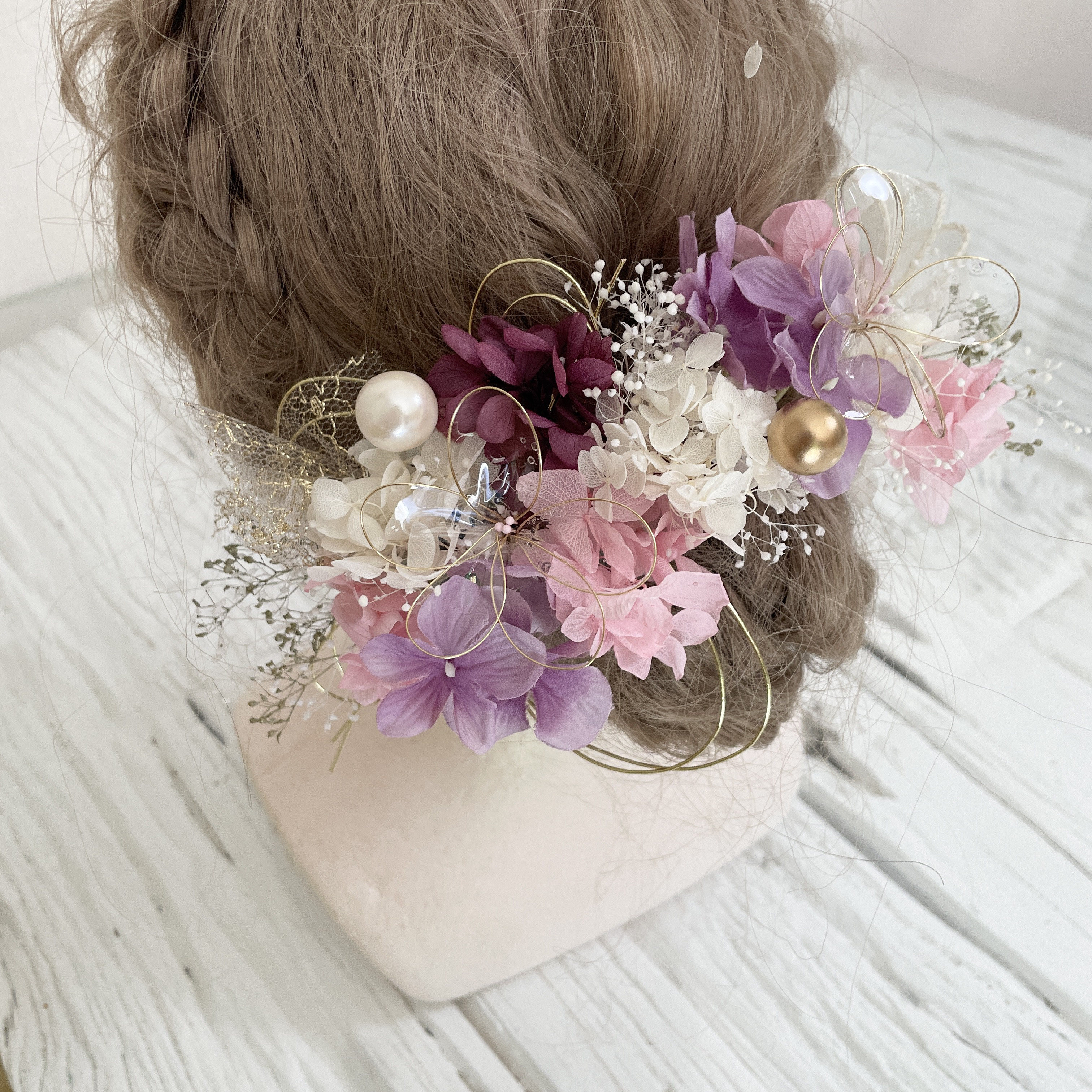 和装髪飾り　水引×金箔　　ヘッドドレス