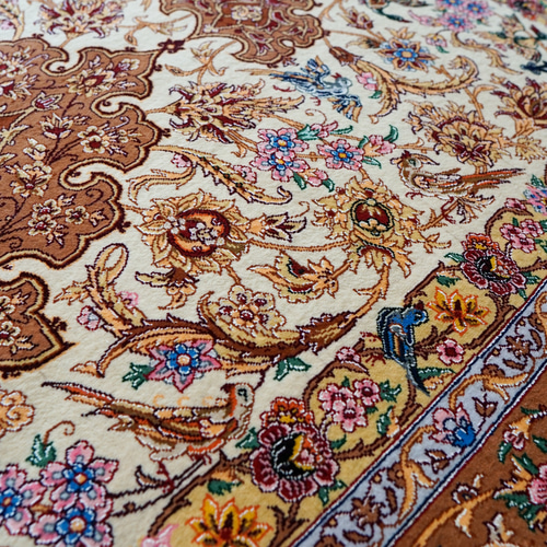 163×110cm 手織りペルシャ絨毯 イスファハン サハラク房