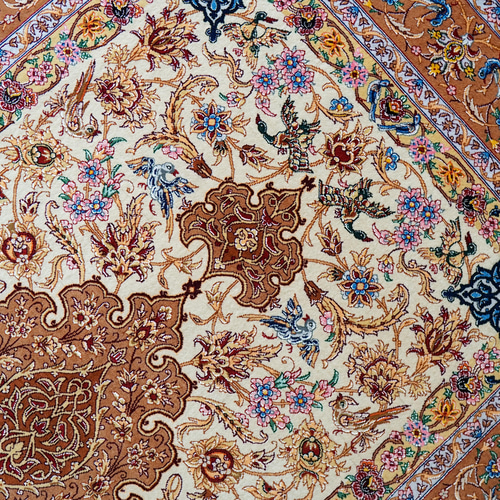 163×110cm 手織りペルシャ絨毯 イスファハン サハラク房