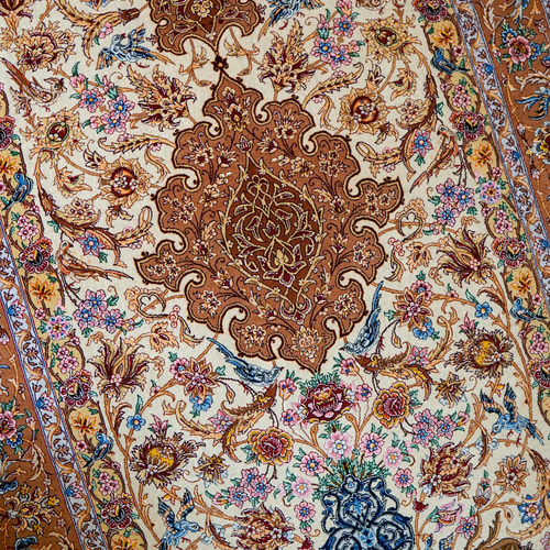 170x110cm ペルシャ手織り絨毯 イスファハン産 163×110cm 手織りペルシャ絨毯 イスファハン サハラク房 カーペット