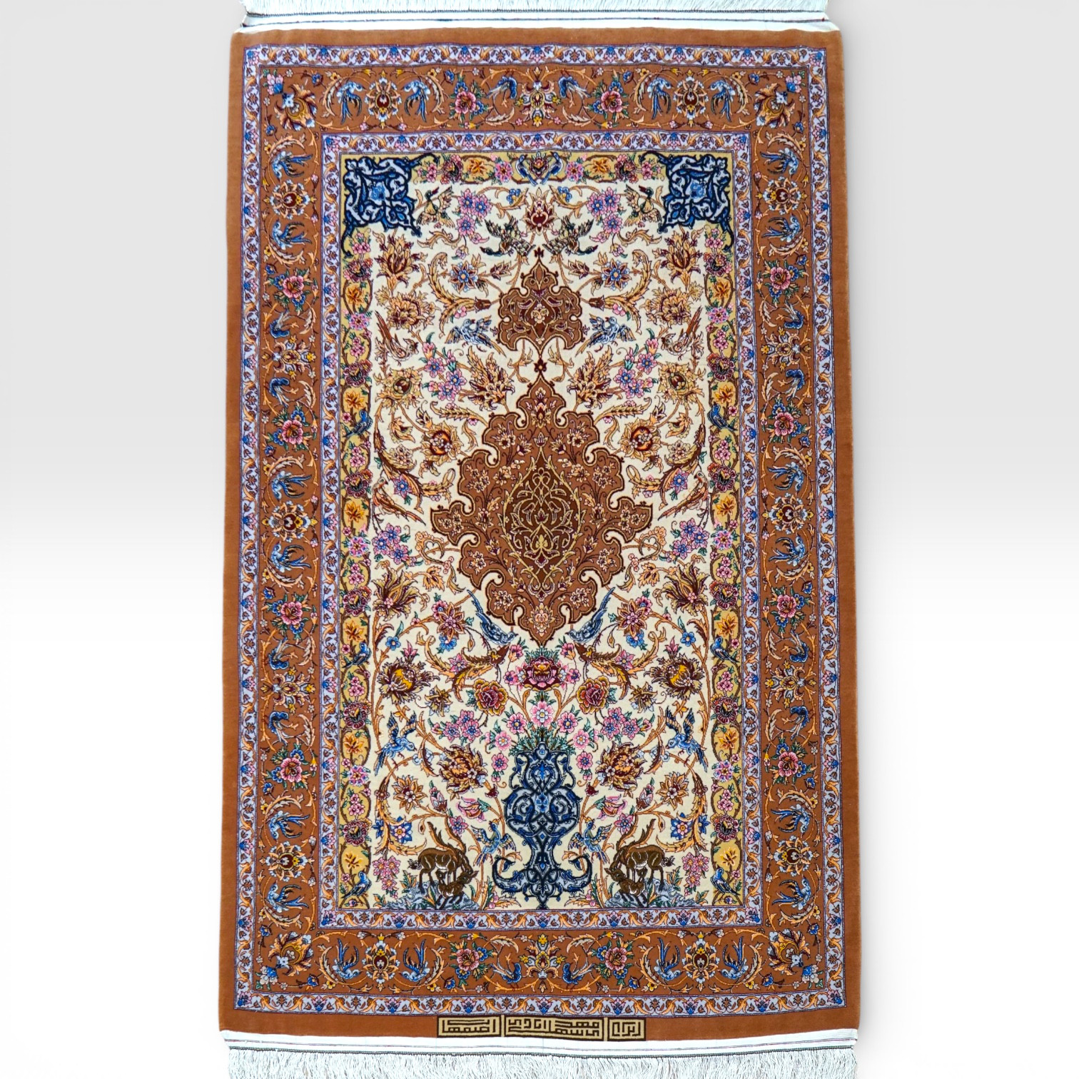 ペルシャ絨毯イスファハン サハラク房　163×110cm