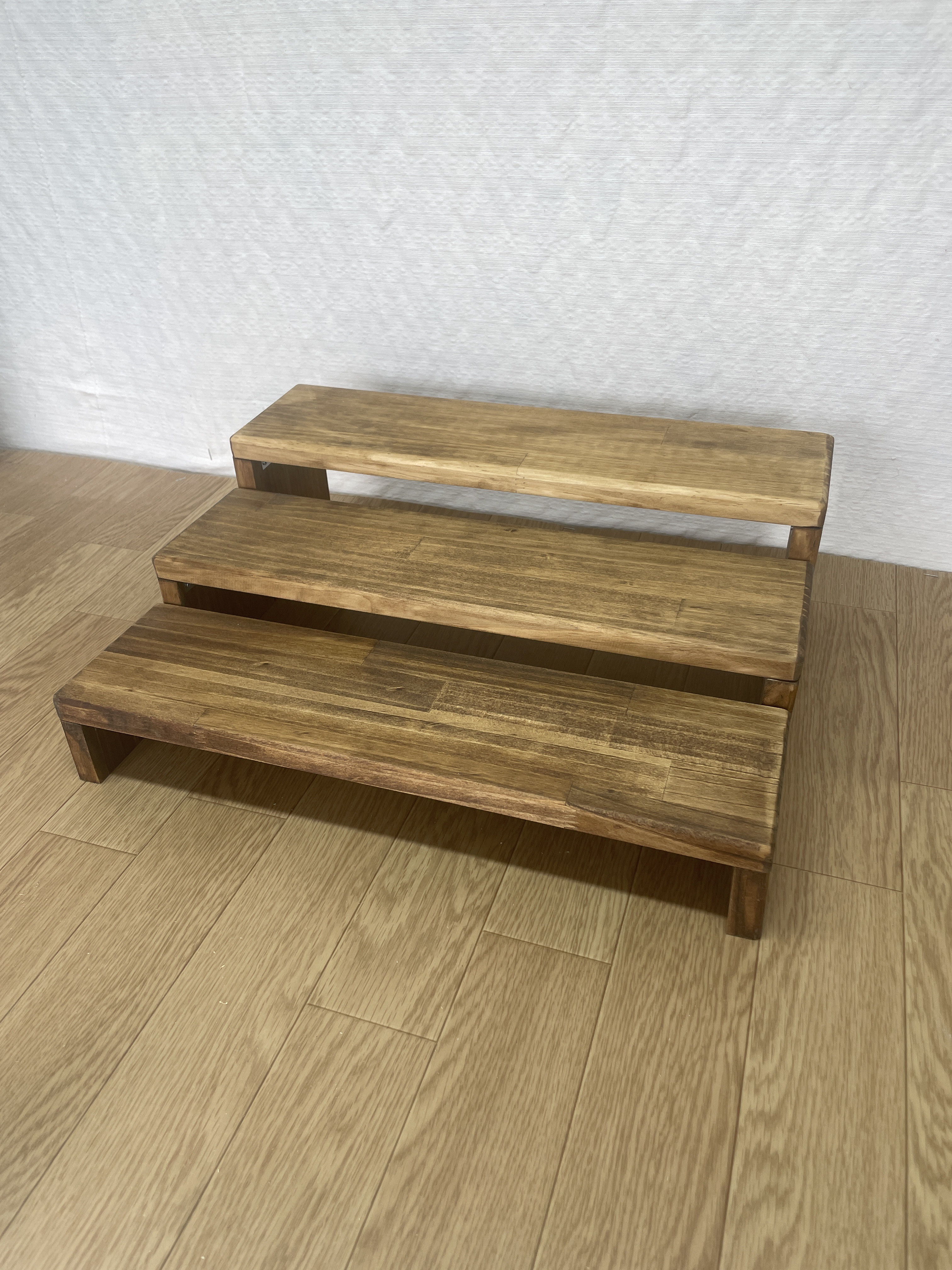 【折りたたみコの字ラック3点セット】刻印サービス/ディスプレイ台/イベント什器/木製/棚/マルシェ／インテリア