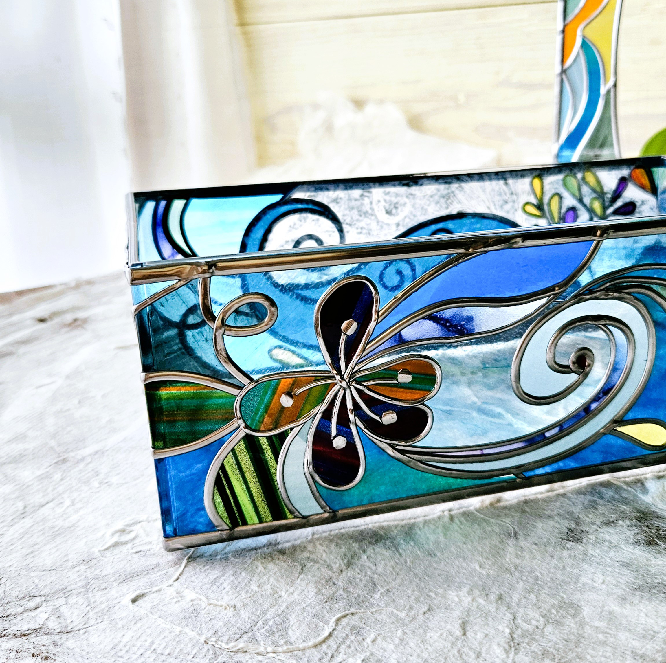 沖縄／青色『沖縄ブルーの記憶』ティッシュケース