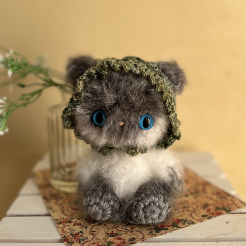 シャム猫 猫 ねこ ふわふわ 編みぐるみ ぬいぐるみ あみぐるみ