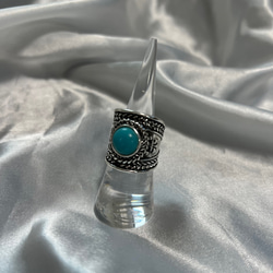 ターコイズ シルバー ワイドリング 幅広 ワイド シルバーリング 指輪